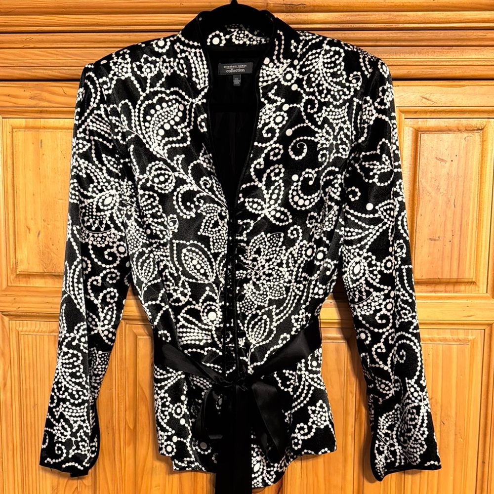 Mandarin style satin feel jacket